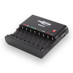 1001-0006, Powerline 8, carica batterie per 1-8 celle AA o AAA NiMH/NiCd con tastino di scarica e presa USB. Marca: Ansmann