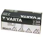 V344 Varta, Box 10 pile Siver Oxide 1,55V. Equivalente: 344, D344, 242. IEC: SR42
