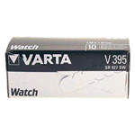 V395 Varta, Box 10 pile Silver Oxide 1,55V. Equivalente: SR927SW, 395, D395, SB-AP, 610, 280-48, 080-D25. IEC: SR57