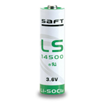 LS14500 SAFT Batteria litio, Primary lithium-thionyl chloride (Li-SOCl2) 3,6V 2,6 Ah. size AA , ER14505
