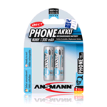 5030802, Blister 2 batterie ricaricabili size AA per DECT 1,2V 1300mAh MaxE precaricate. Marca: Ansmann