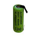 202011, AP600AAHV1P. Accumulatore Ni-MH 2/3AA 1,2V 600mAh T. SALDARE. Marca: Alcapower- OBSOLETO