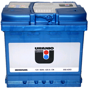 C450, 7905262 Batteria Auto Uranio (by Fiamm) Iridium Chrome 50Ah. 450A EN  Polo Pos.: DX (ex 850.450D). Gruppo Dim.: L1. Fis. Base: B13