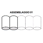 PBNI-CD18V1300-01, Pacco batteria NI-CD 18V 1300mAh. (15xAA GP Batteries) , Assemblaggio 01 con cavi 15cm.