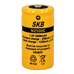 38210050, Rechargeable Battery NI-CD 1.2V 2500mAh Size: C , 1/2 Torch. Brand: SKB