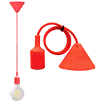 929902, Ceiling pendant with cable and E27 lamp holder - Red