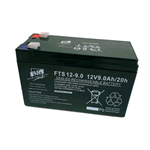 FTS12-9,0F1, Batteria AGM VRLA FAAM 12V 9Ah, Faston 4,8mm. Contenitore in ABS resistente agli urti e ritardante la fiamma secondo la UL94 V0 IEC 707. Vita attesa 10 anni (a 20°C)