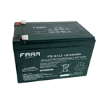 FTS12-12F2, Batteria AGM VRLA FAAM 12V 12Ah, Faston 6,3mm. Contenitore in ABS resistente agli urti e ritardante la fiamma secondo la UL94 V0 IEC 707. Vita attesa 10 anni (a 20°C)