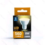 AIG191269, Faretto a LED GU10 8W Bianco Caldo 3000K, BOX, 560 lm 230Vac