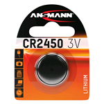 5020112 (CR2450) Ansmann, Batteria al litio size CR2450 3V  630mAh. Dimensioni: 24,5×24,5× H. 5 mm 