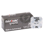 390-RAY Rayovac, Box 10 pile Silver Oxide 1,55V. Equivalente: SR1130SW, 390, D390, SB-AU, 603, 280-24, 080-D15. IEC: SR54