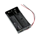 25029200, Portapile, portabatterie, battery holder per 2 batterie size 18650 con cavi 150 mm.