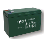 FTS12-7.2F1, Batteria AGM VRLA FAAM 12V 7,2Ah, Faston 4,8mm. Peso: 2,30 Kg. Contenitore in ABS resistente agli urti e ritardante la fiamma secondo la UL94 V0 IEC 707. Vita attesa 10 anni (a 20°C)