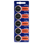 CR2016BL5, Blister 5 pile Murata Lithium Battery 3V 90mAh CR2016 con strappo singolo