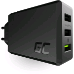 CHARGC03, Green Cell GC ChargeSource3 - Caricatore USB a 3 Porte da 30 W con Ricarica Rapida Ultra Charge/Quick Charge 3.0