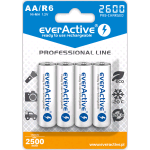 EVHRL6-2600, Blister 4 pre-charged rechargeable AA Ni-MH 1.2V 2600mAh batteries. EverActive ready to use