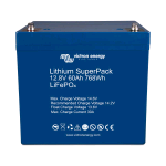 BAT512060705 (LiFePO4 12,8V/60Ah), Victron Energy, Batteria LiFePO4 Lithium SuperPack 12,8V/60Ah (M6) con BMS e interruttore di sicurezza integrati