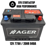 L3-840HP-EFB, AGER Batteria avviamento EFB Start&Stop HIGH PERFORMANCE per Auto e Furgoni sigillata EFB 12V 77 Ah (20hr) 840A EN DX