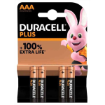 MN2400PLUS, Duracell Plus Extra Life Blister 4 pile Alcaline AAA, Ministilo, LR03