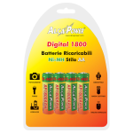 202026, AP1800AAH-C4. Blister di 4 NI-MH AA 1.2V Digital 1800, Capacità 1600 mAh a norma IEC61951-2. Marca: Alcapower