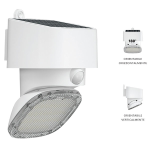 929604 (SWL12), Lampada a LED solare da parete 10W, 2000lm, IP65, Luce naturale (4000K), multifunzione e orientabile con sensore crepuscolare e PIR