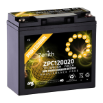 ZPC120020, Batteria Zenith Power Cranking AGM ad alto spunto di avviamento 12V 20Ah (20 hr.), 230 CCA (-18°C) 310 CA (0°C)