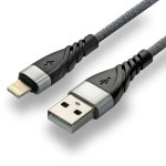 CBB-1IG, everActive Cavo intrecciato USB - Lightning/iPhone everActive CBB-1IG 100cm con supporto per ricarica rapida fino a 2.4A grigio