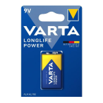 6LR61/9V , Blister 1 batteria Alcalina VARTA Long life Power 6LR61/9V, 4922, High Energy 9 volt, made in Germany