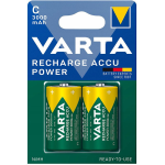 56714(R14/C-3000), Blister 2 batterie Ricaricabili Pronte per l'uso Varta Ready2use R14/C Ni-MH Rechargeable Batteries 1,2V 3000 mAh