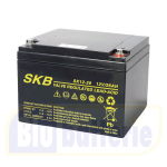 SKB SK12-26, Batteria AGM ermetica ricaricabile al piombo 12v 26Ah. Term. Round M5, Dim.16,6x17,5xH.12,5cm