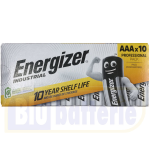 EN92-BOX10, (E300824300) Energizer Box 10 pz. Pila alcalina size AAA MiniStilo LR03, MN2400, 1,5 Volt, EAN 7638900361063