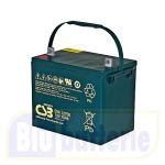 CSB EVX12750, Batteria ciclica (deep-cycle) ermetica ricaricabile al piombo 12v 75Ah. Terminale M6. Dim. 277 x 169 x H.210(233)mm