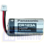 CR123A-CSI, Panasonic CR123A lithium battery, CR123A-1C (3V) NON-rechargeable with cables and connector for Centro Sicurezza Italia CSI systems