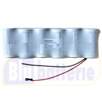 POWERPACK9V-2-CAVI, batteria Alcalina 9V 17Ah. Panasonic con 6 celle affiancate per Centrali e Sirene senza fili uscita cavi