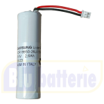 PB18650H-26-PHR2, batteria 1S1P Li-ion size 18650 3,7V 2600mAh Samsung con 2 cavi e connettore PHR2 + PCM