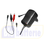 702011 (AP12C10), Alcapower Caricabatterie per Batterie al Piombo 12V - 1000 mAh. con connettore 5,5x2,1mm. e cavetto con pinze a coccodrillo