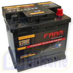 55R12 FAAM, Batteria Auto 12V 55Ah 450EN (A) Serie START POWER Pol. DX , Dim.20,7x17,5xH.19cm