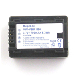 40778_GMBH, Battery for PANASONIC VW-VBK180, Li-ion, 3,7V, 1700mAh, 6,3Wh, black
