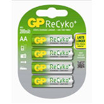 GP210AA-C4, Blister 4 batterie ricaricabili stilo AA GP Recyko. Marca: GP Batteries