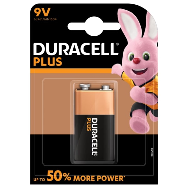 Pila Duracell Alcalina Plus 9 Volt Blister con 1 Pila