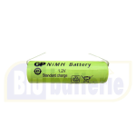 GP210AFHT, Batteria Ricaricabile Ni-MH size AF 1,2 Volt 2100mAh con lamelle. Diam. 17 x H.50mm. GP Batteries