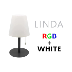 500100 (LI-RGBW), Linda - Lampada LED da tavolo RGB+W Ricaricabile, 1,1W, 110 Lumen, IP44.  Ingresso per la carica: 5V 1A USB type-C