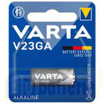 V23GA-BOX10 Varta, Box 10 blister 1 battery V23GA 12V Alkaline Manganese. Equivalent: MN21, V23GA, KE23A-1, LRV08, K23A