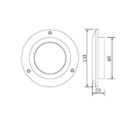 AV0410, Chrome wall frame for Binding Union IRIS IE series LED spotlights. Brand: Binding Union