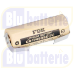 CR17450SE-TAGS,Batteria Lithium 3V FDK (ex Panasonic) 3 Volt 2500mAh. con lamelle, Size: CR17450. Diam. 17x h.45mm. Standard Discharge Current (mA): 0,5 mA