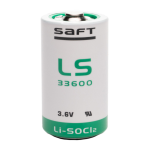 LS33600 SAFT Batteria litio, Primary Lithium-thionyl chloride (Li-SOCl2) 3,6V 17Ah. Size: Torcia, D