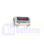 CR14250SE-CNR, Sanyo FDK Battery 1/2AA Batteria al litio 3V 850 mAh.con lamelle Dimensioni: Diam. 14,50 x H. 25mm