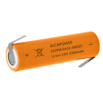 202916 Alcapower, Li-ion battery size 18650 3.6V 3300mAh. with blades. Maximum discharge current: 6600mAh. WARNING ! Battery without electronic safety circuit. Please send the completed and signed letter of release for delivery
