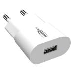 1001-0112, Ansmann, Caricabatterie USB 5 W con porta USB per smartphone, tablet e altri dispositivi USB, colore bianco