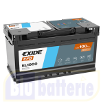 EL1000 Exide, Batteria Auto EFB 12V 100Ah 900A(EN), Polo pos. DX , Serie EFB. Dim.35,3x17,5xH.19cm
